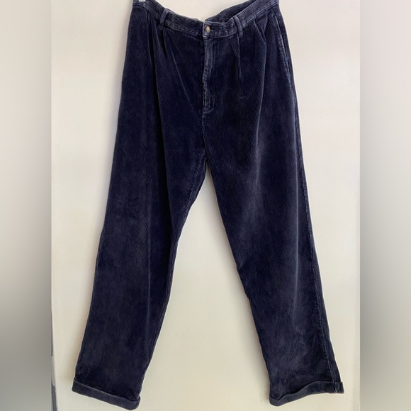 Cutter & Buck Men’s‎ Navy Blue Corduroy Pants Chinos Jeans Casual Cuffed 34x32 - Picture 1 of 10